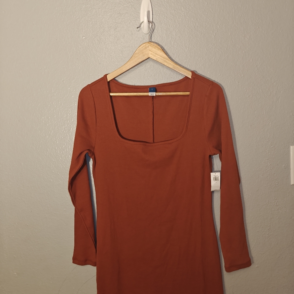Old Navy Women's Fitted Rib-Knit Square-Neck Dress Size L - Picture 4 of 10